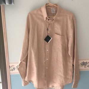 Brooks Brothers Men’s Irish linen shirt Large NWT